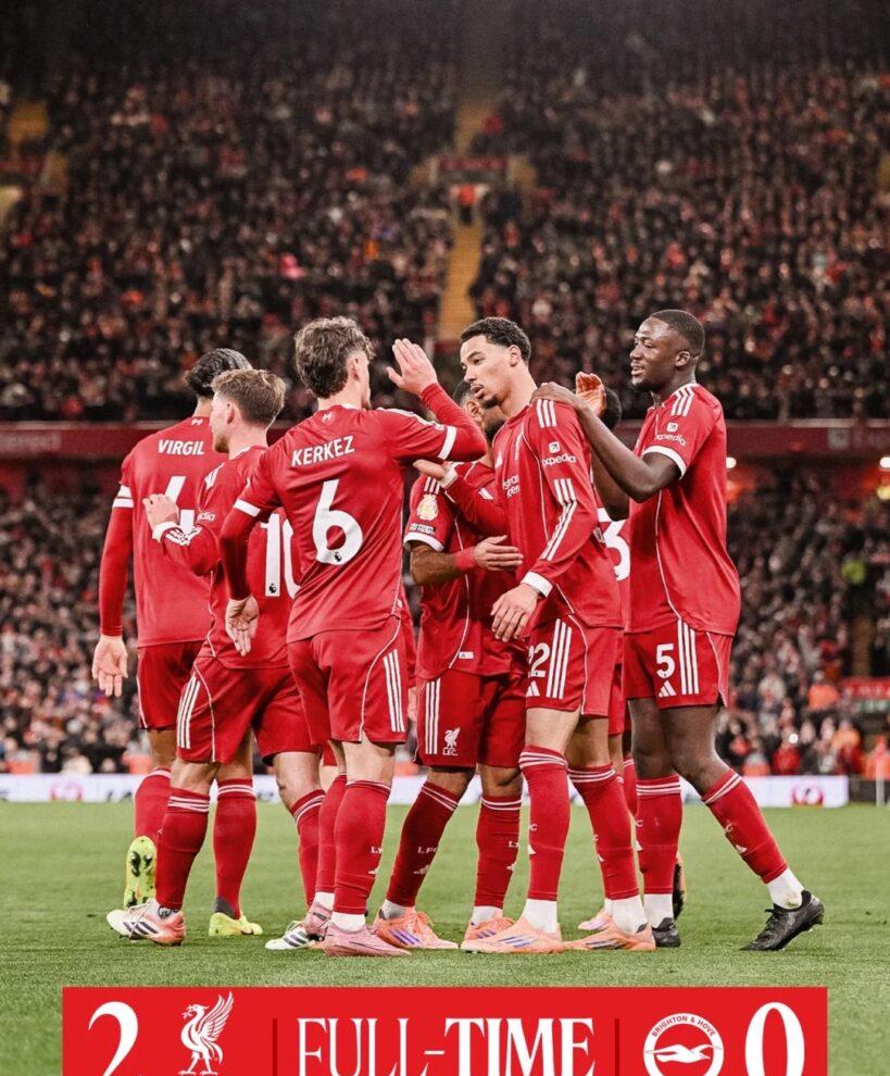 利物浦對布萊頓賽前分析圖